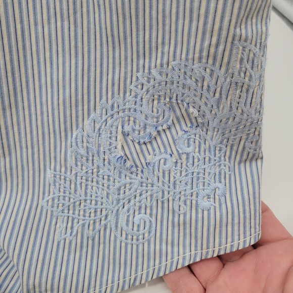 Transcript Embroidered Decorative Button Down Collar Shirt Mens Sz XL - Picture 5 of 10